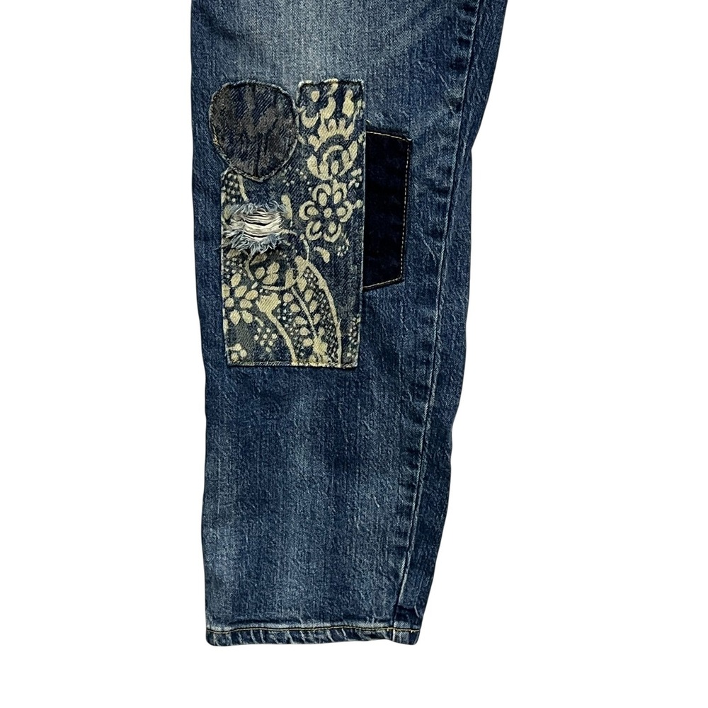 Pilcro and the Letterpress Blue Patchwork Cropped Jeans - Picture 8 of 12